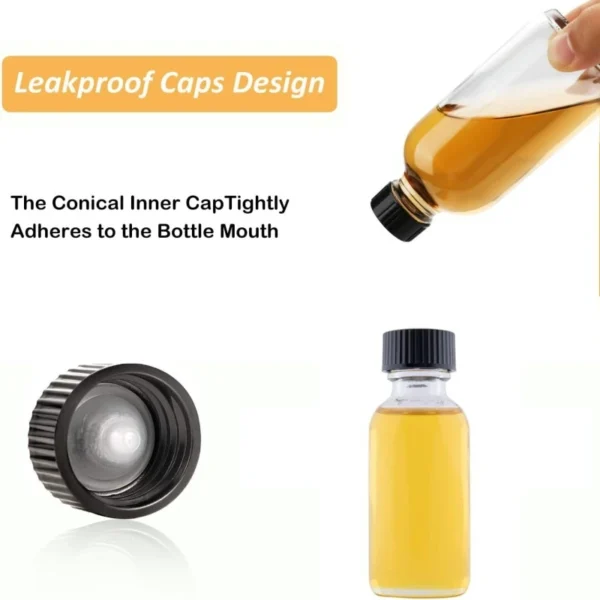 60ml Mini  juice Glass Boston Bottle with Black Cap - Image 3