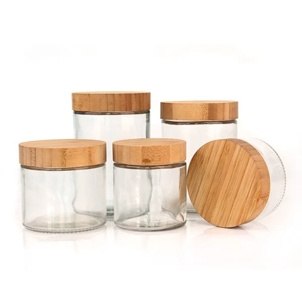 Thickened Glass Honey Bottle With Bamboo Lid - Image 2