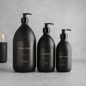 Frosted Clear Glass Bottle - Refillable Soap Dispenser With Metal Silver Pump 8 详情 005 8