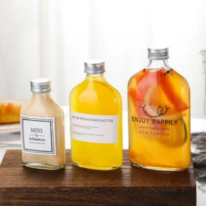 500ml clear glass beverage bottle with cap