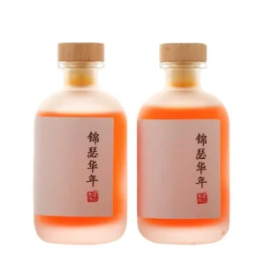 Custom 250ml glass juice container with lid