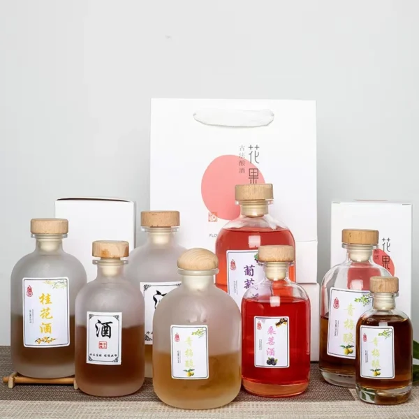 Custom 250ml glass juice container with lid - Image 2