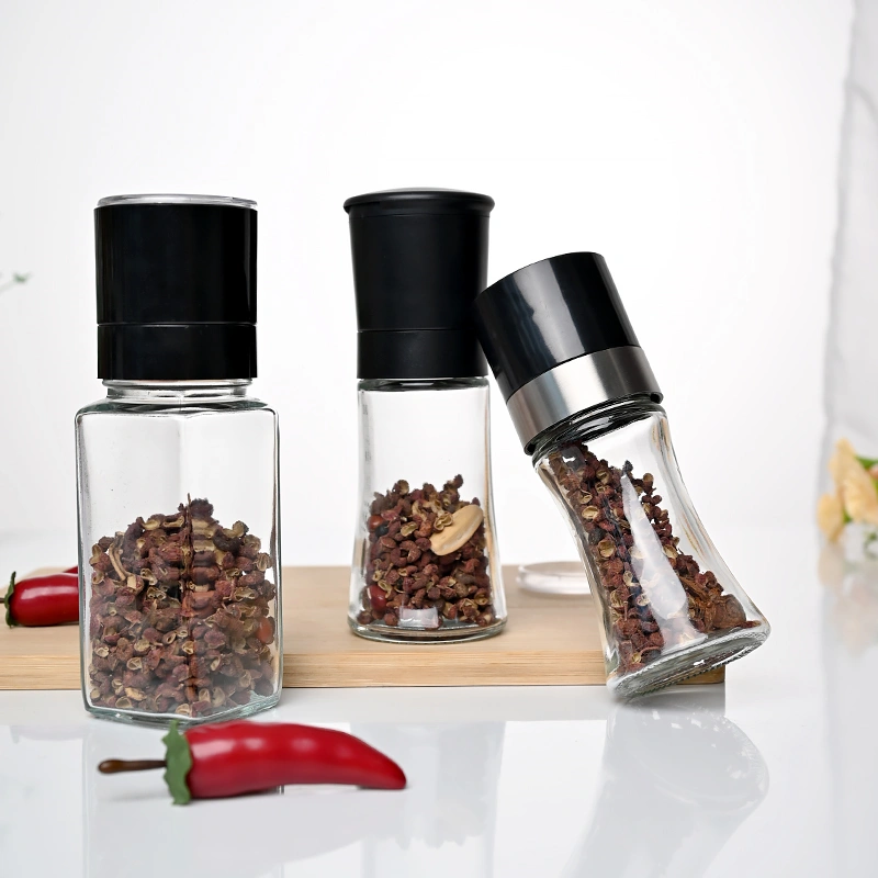 Refillable Stainless Steel Glass Salt Pepper Grinder 2 Refillable Stainless Steel Glass Salt Pepper Grinder - Image 2