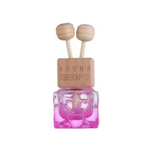Empty Car 8ml Square Perfume Glass Bottle with Wooden Cap