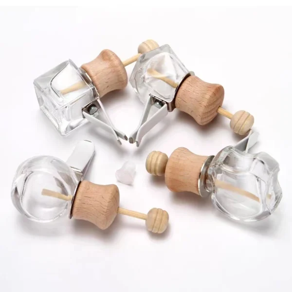 Car Perfume Bottle Air Freshener Diffuser Bottle with Wooden Lid - Image 2
