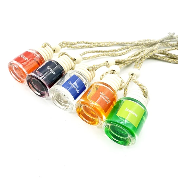 Recycled  Car Hanging  Aroma  Diffuser Bottle With Wooden Lid - Image 4