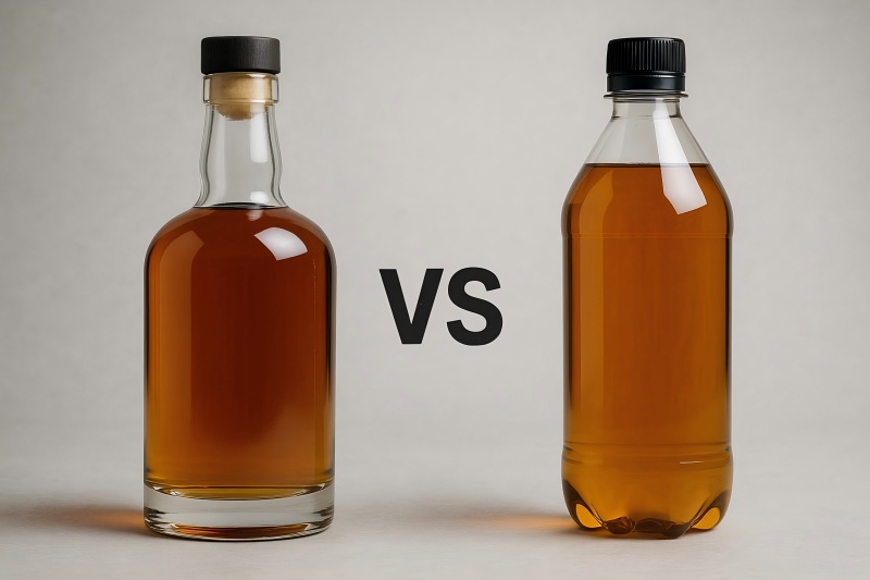 Glass Liquor Bottles vs PET
