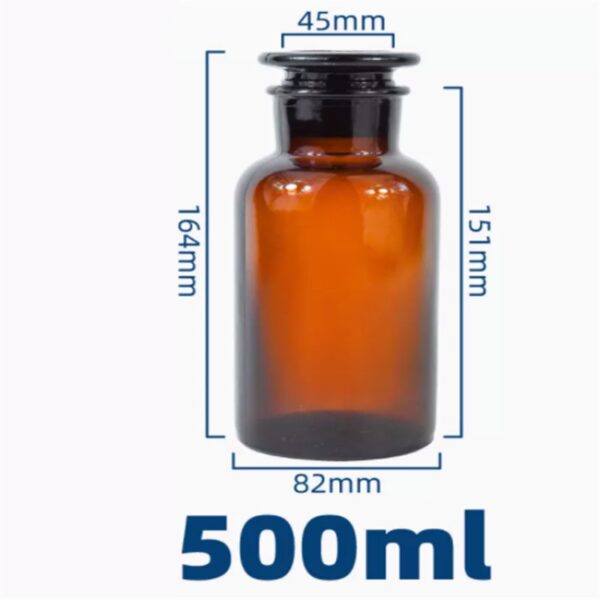Wide Mouth Amber Reagent Glass Sealed Bottle - Image 4