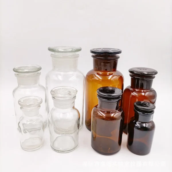 Wide Mouth Amber Reagent Glass Sealed Bottle