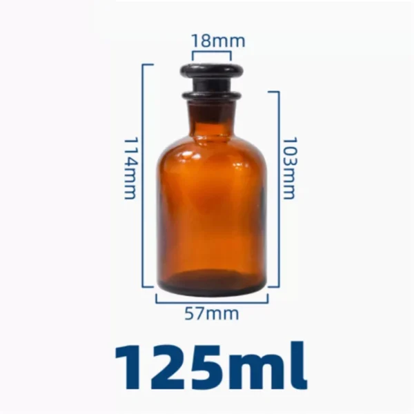 Wide Mouth Amber Reagent Glass Sealed Bottle - Image 6