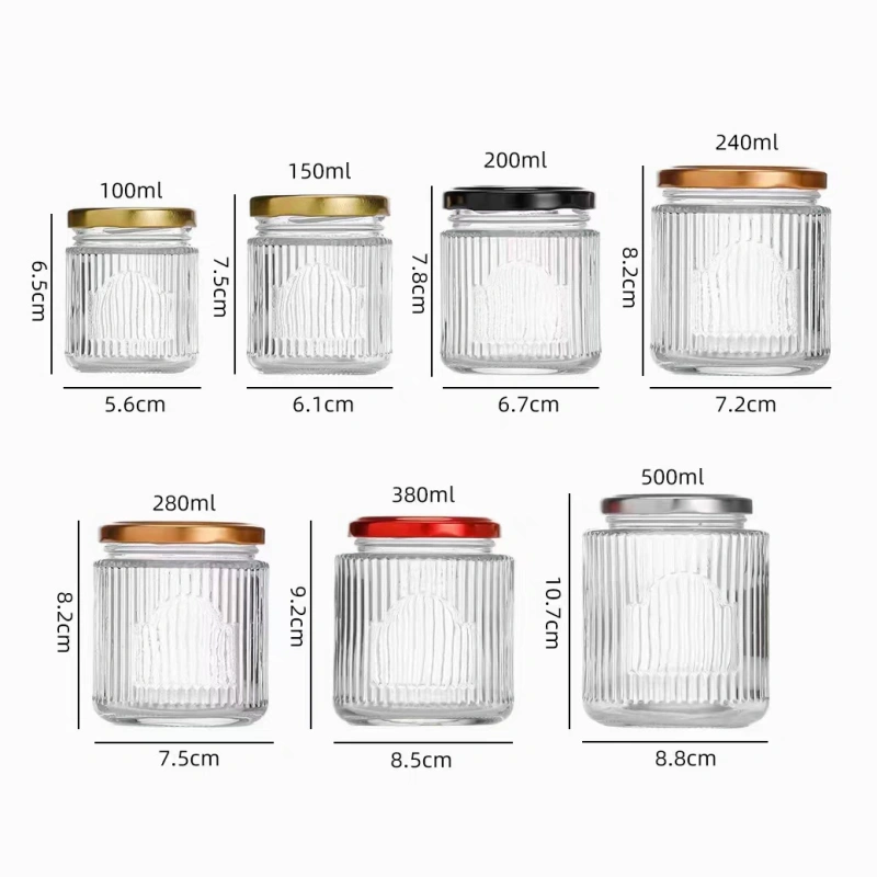 200ml Clear Thick-Walled Glass Jam Jar