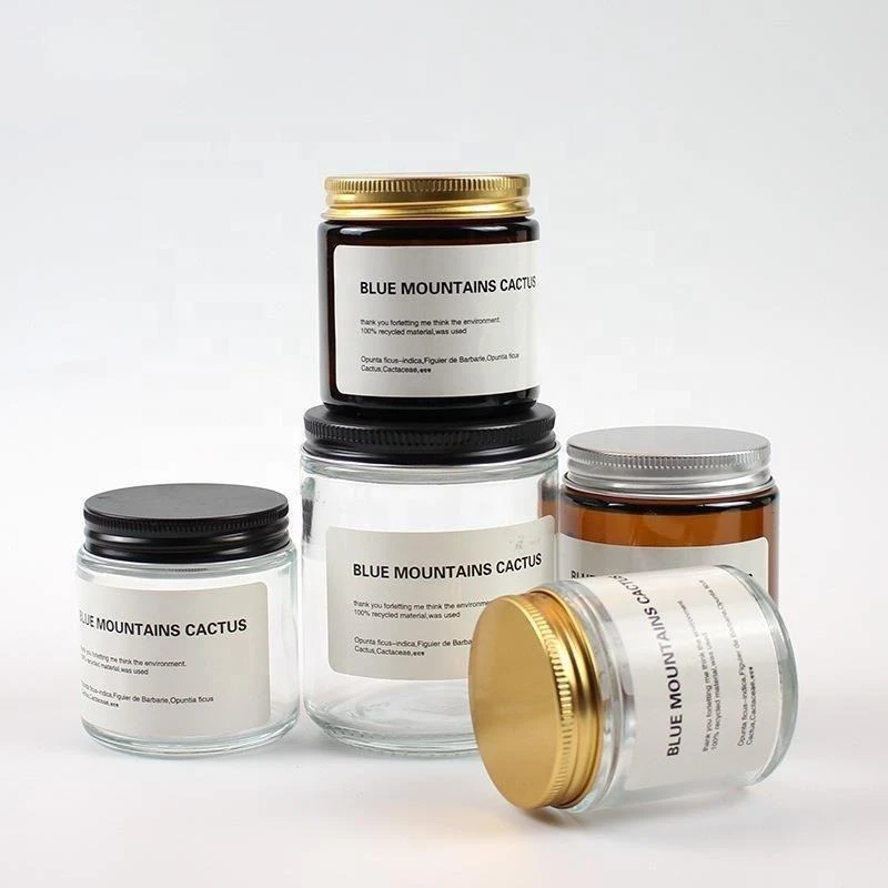 Customized Empty 2oz 4oz 8oz Amber Glass Candle Jars With Black Aluminum Cap 4 Customized Empty 2oz 4oz 8oz Amber Glass Candle Jars With Black Aluminum Cap - Image 4