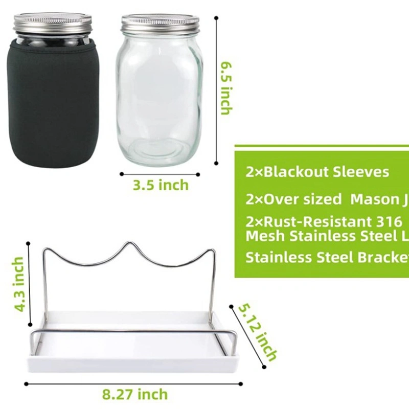 Sprout Maker Seed Sprouting Jar Kit -2 Sprouter Mason Jars With Screen Lids Stands And Trays 3 Sprout Maker Seed Sprouting Jar Kit -2 Sprouter Mason Jars With Screen Lids Stands And Trays - Image 3
