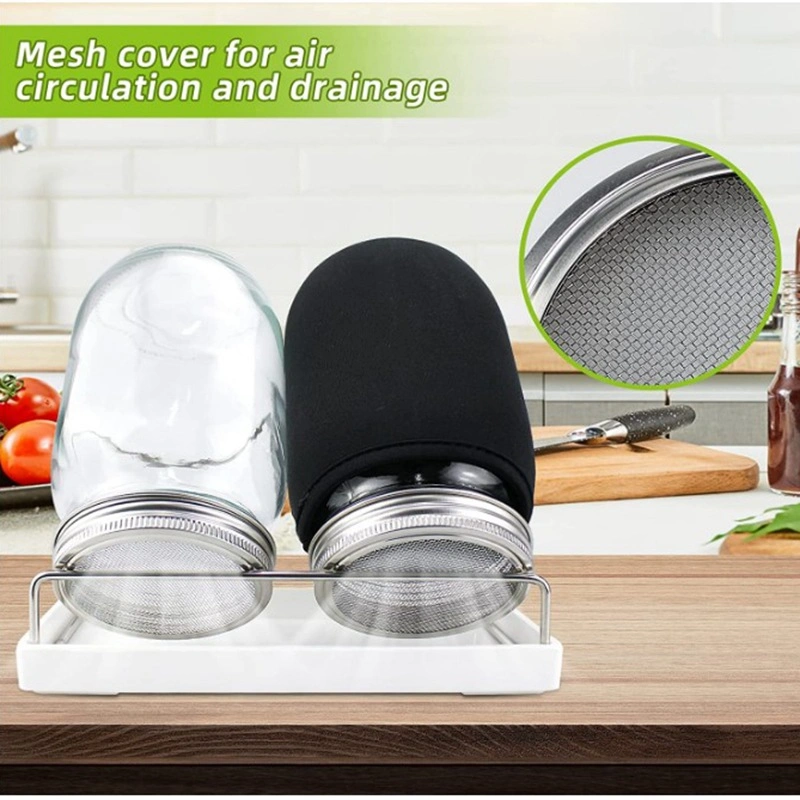 Sprout Maker Seed Sprouting Jar Kit -2 Sprouter Mason Jars With Screen Lids Stands And Trays 6 Sprout Maker Seed Sprouting Jar Kit -2 Sprouter Mason Jars With Screen Lids Stands And Trays - Image 6