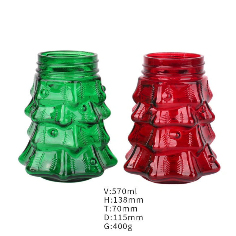 Glass Beverage Bottle Christmas Tree Shape Mason Jar With Tin Lid And Plastic Straw 6 Glass Beverage Bottle Christmas Tree Shape Mason Jar With Tin Lid And Plastic Straw - Image 6