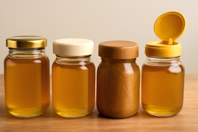Customizable Options for Glass Honey Jars: Caps, Labels, and Embossed Logos 3 Custom Caps for Glass Honey Jars
