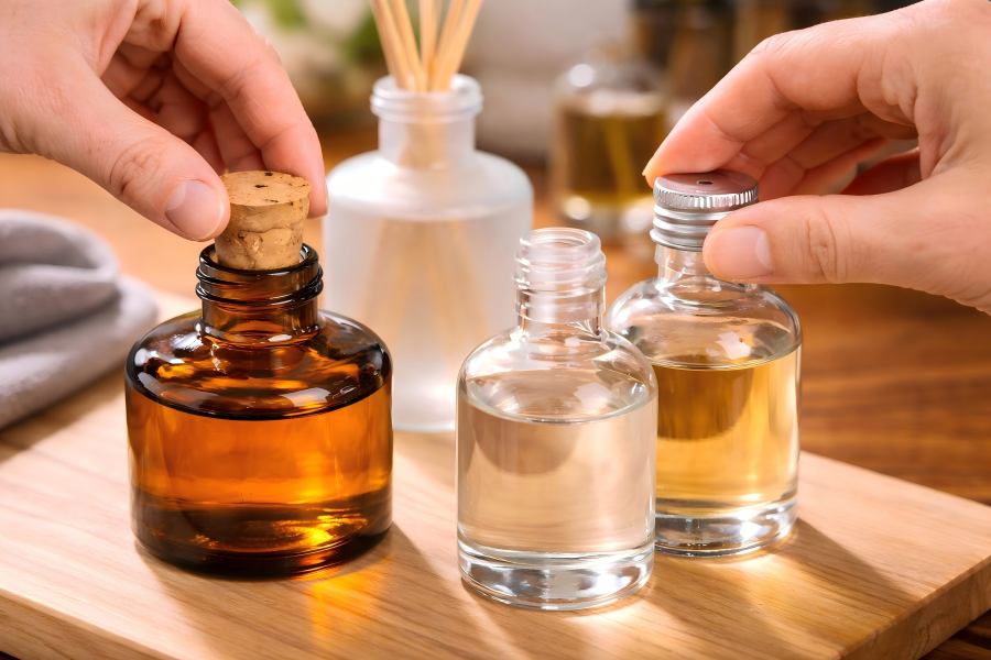 Closing and Sealing Glass Diffuser Bottles