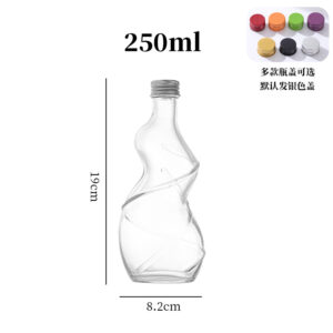 Creative Twisted Glass Fruit Wine Bottle Curvy Woman Shape Plum Wine Bottle with Screw Cap for Beverage Packaging 7 画板 6 2