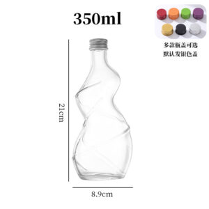 Creative Twisted Glass Fruit Wine Bottle Curvy Woman Shape Plum Wine Bottle with Screw Cap for Beverage Packaging 8 画板 7